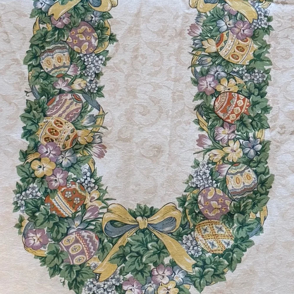 Vintage (1997) Spring Easter Theme Oblong Tablecloth Oblong (82